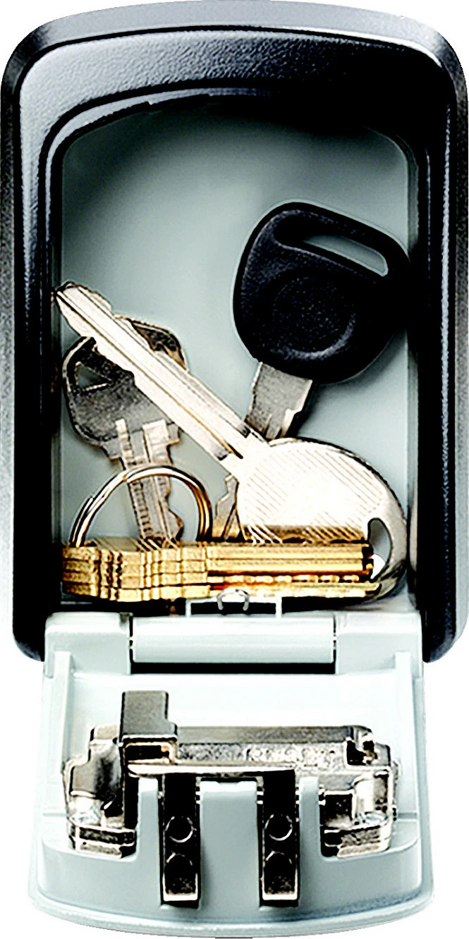 Kasafortë për qelësa Master Lock Classic 5401EURD, kod kombinimi, montim në mur, metal, zi/gri