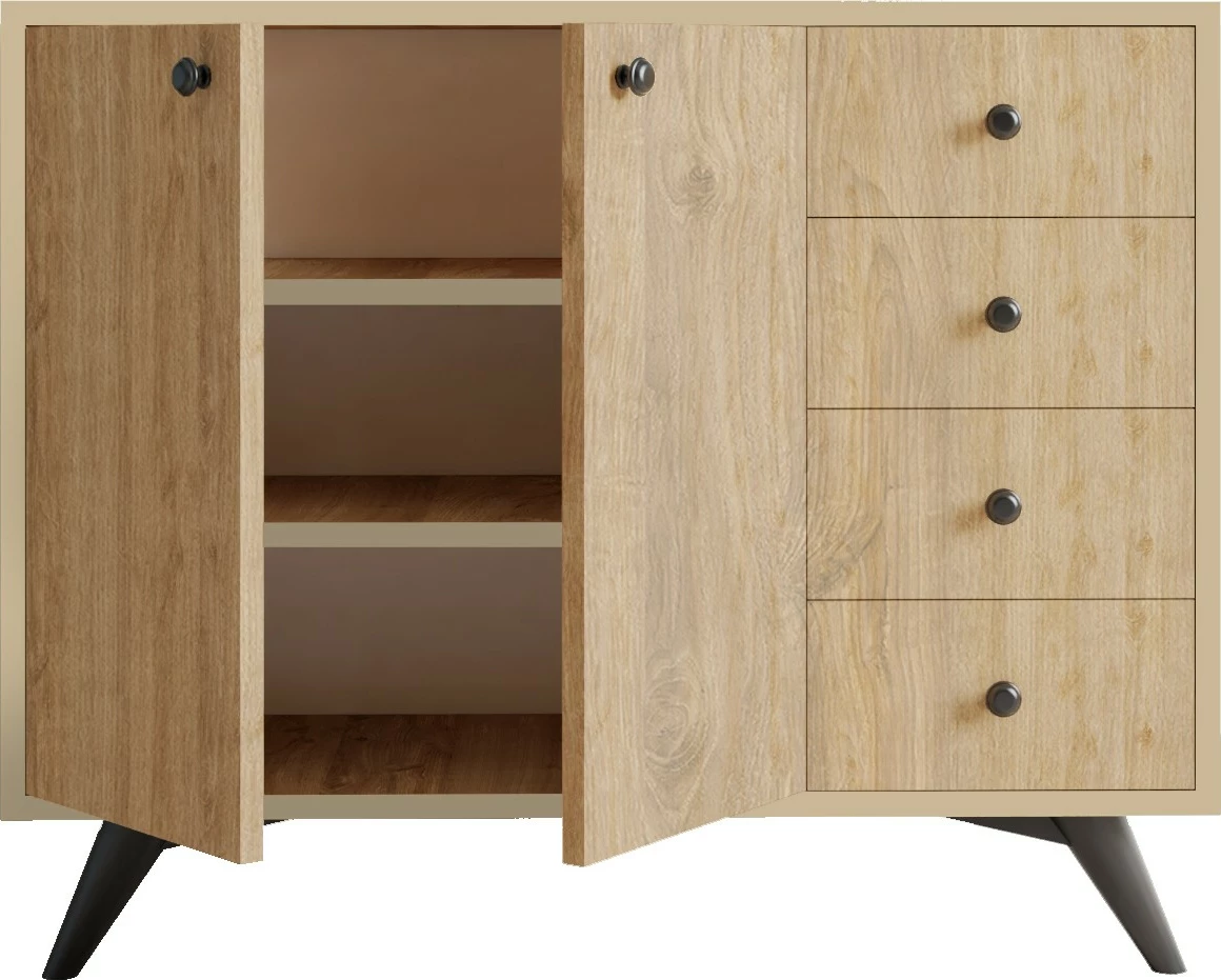 Dollap shumëpërdorimësh, ngjyrë lisi, Hanah Home, Waga