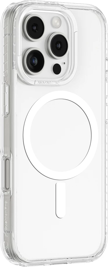 Mbështjellës AmazingThing Titan Pro Mag me unazë magnetike për iPhone 16 Pro, Transparent