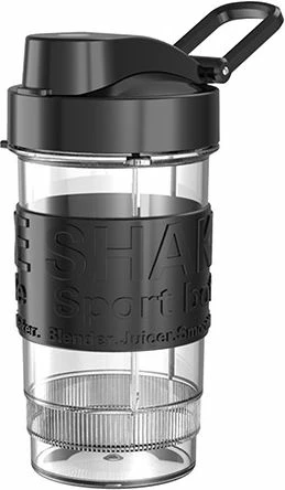 blender sportiv ADLER AD 4081, 570 ml + 400 ml, Tritan BPA-free, 4 tehe inox, argjend/zezë, set 2 shishe