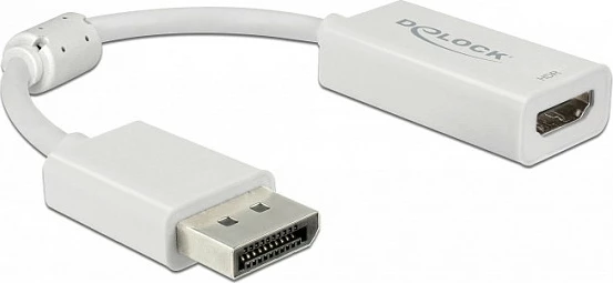 Adapter DisplayPort në HDMI DeLOCK 63936, 0.1 m, 4K 60Hz, i bardhë