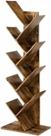 Raft librash freestanding VASAGLE LBC11BX, 5 nivele, 50×25×141.5 cm, stil industrial, rustic brown/zi