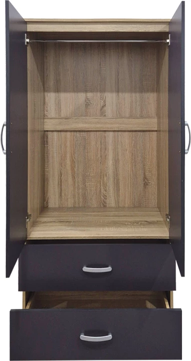 Dollap me dy dyer, me 2 sirtarë, Alvia, ngjyrë sonoma-antracit, 80x51.5x180cm