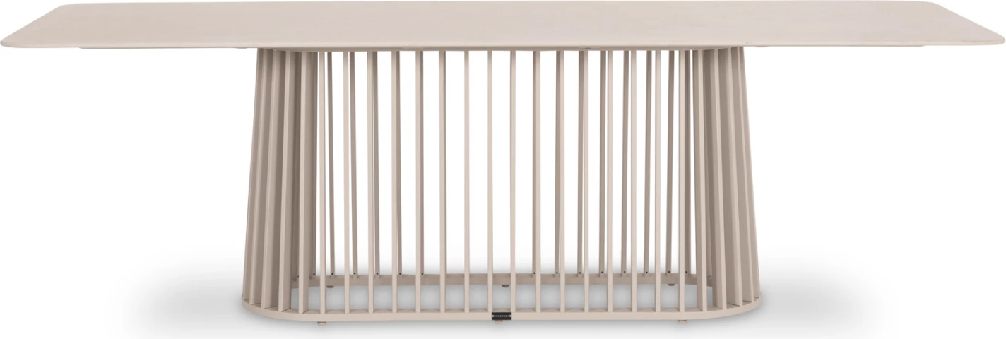 Tavolinë ngrënie për jashtë, seri Eternity, kornizë alumini, ngjyrë fildishi