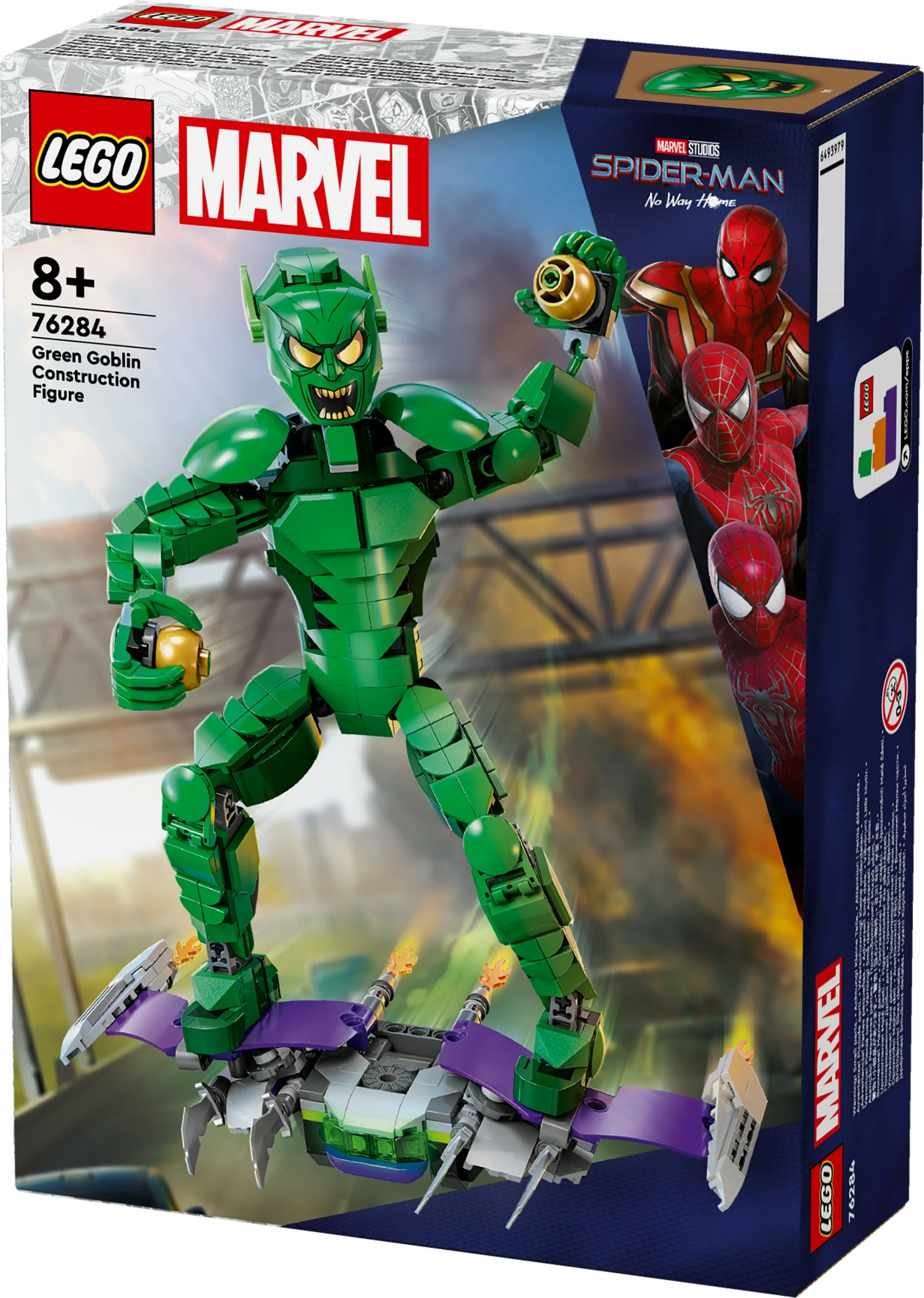Set ndërtimi LEGO Marvel Green Goblin 76284, figurë ndërtuese, shumëngjyrëshe