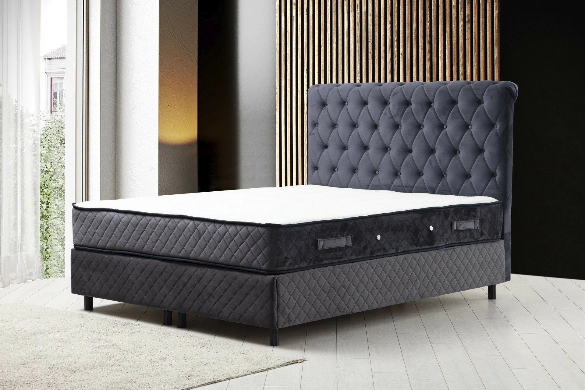 Set dyshe me dyshek, bazë dhe shtrat, Skye Decor Sonata 150x200, anthracite