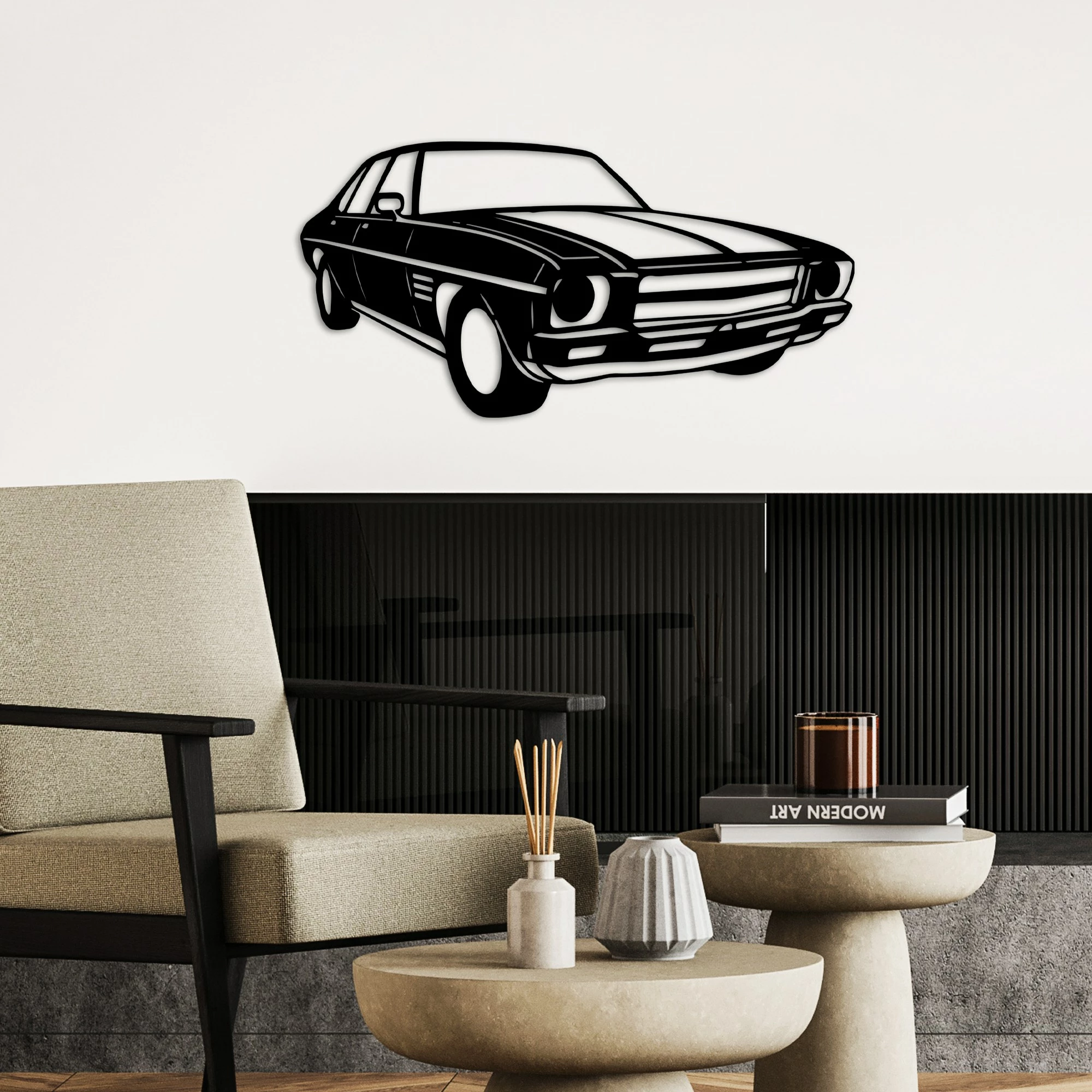 Aksesor dekorativ metalik për mur, Wallity, Holden Monaro Sedan