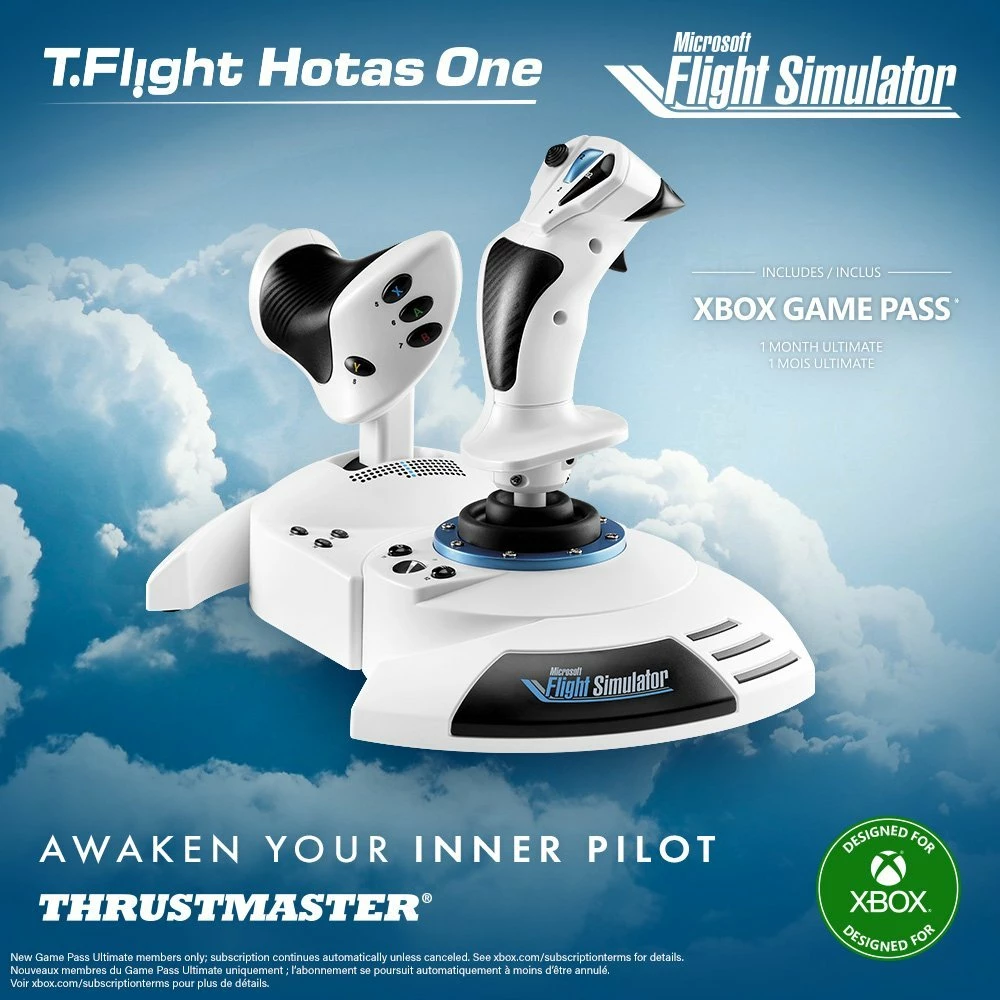 Joystick Thrustmaster T.Flight Hotas One Microsoft Flight Simulator Edition 4460295, me kabllo, për PC/Xbox Series X|S/Xbox One, i bardhë