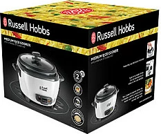 Tenxhere elektrike për oriz Russell Hobbs 27030-56, 1.4 L, 300 W, e zezë/bardhë