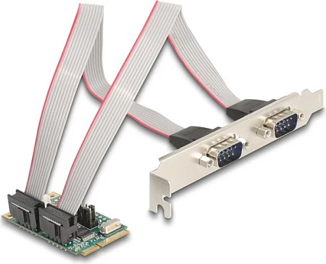Kartë zgjerimi Mini PCIe DeLOCK 95276, 2x RS-232 (DB9) e gjelbër