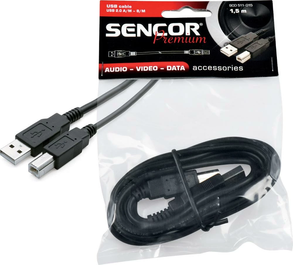 Sencor SCO 511-015 USB A/MB/M, USB cable for printers