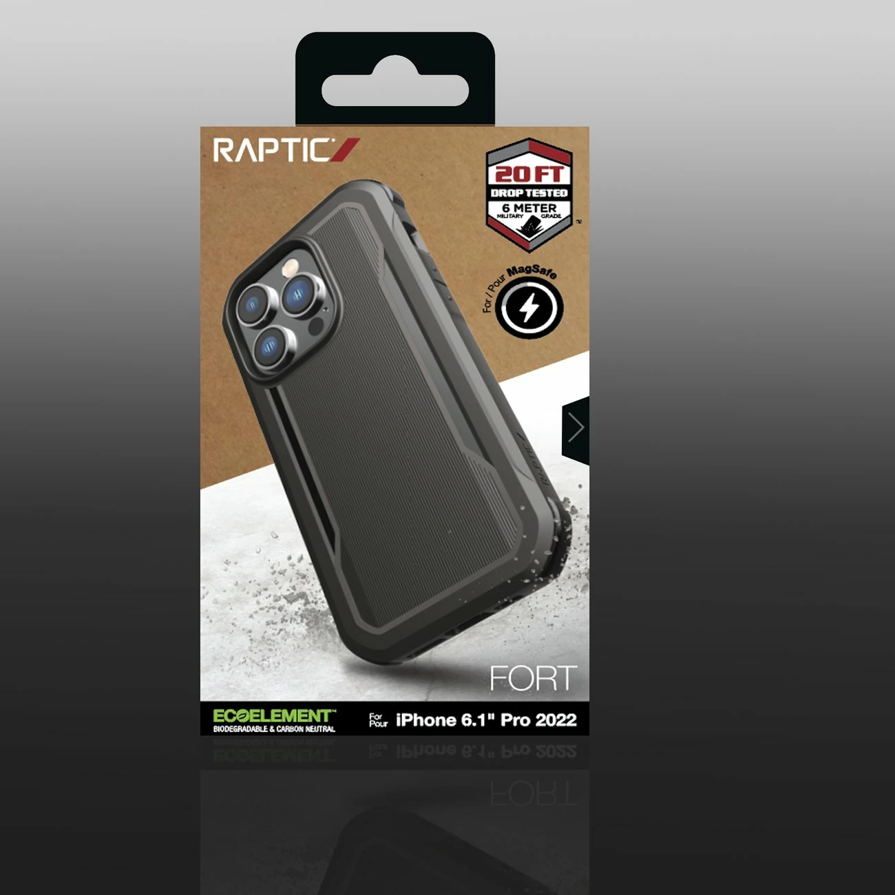 Mbështjellës Raptic X-Doria Fort Case për iPhone 14 Pro me MagSafe, i zi