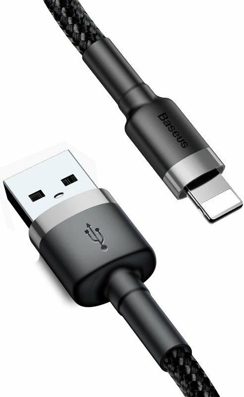Kabllo USB në Lightning Baseus Cafule CALKLF-CG1 2m 1.5A 480Mbps, gri+e zezë