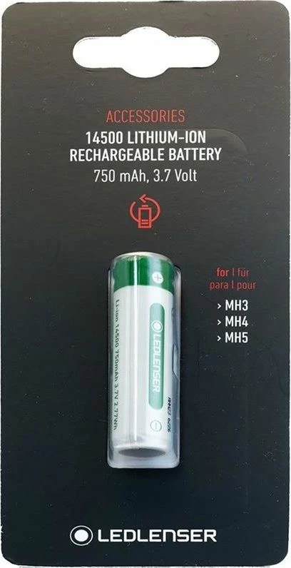 Bateri rikarikueshme Li-Ion Ledlenser 14500 750 mAh 3.7V për llambë dore MH3/MH4/MH5