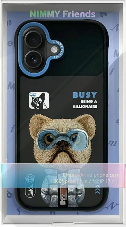 Kapak telefoni Nimmy Cool&Cute 2.0 për iPhone 17, i zi