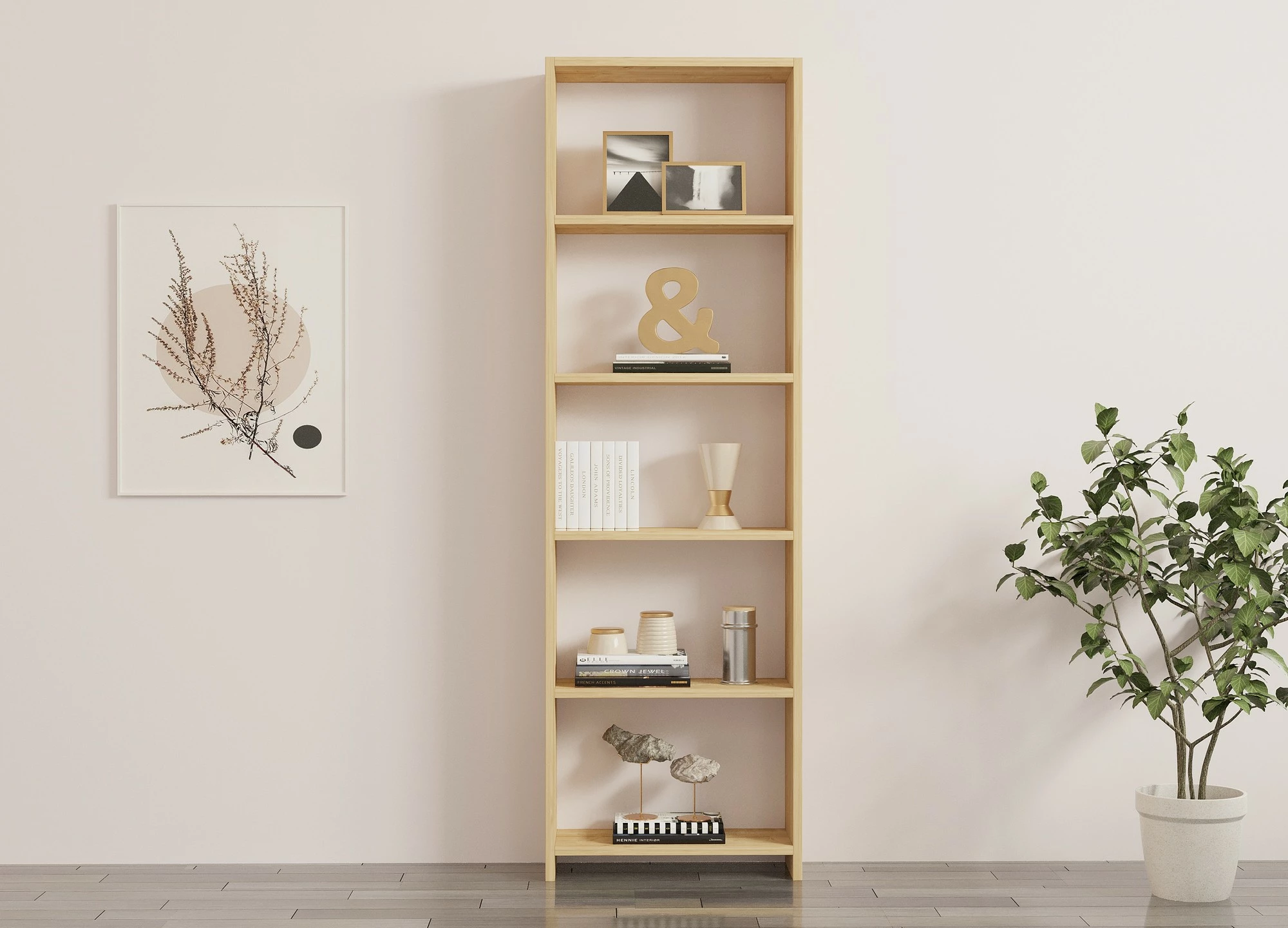 Raft librash Hanah Home, ngjyrë lisi, i ri