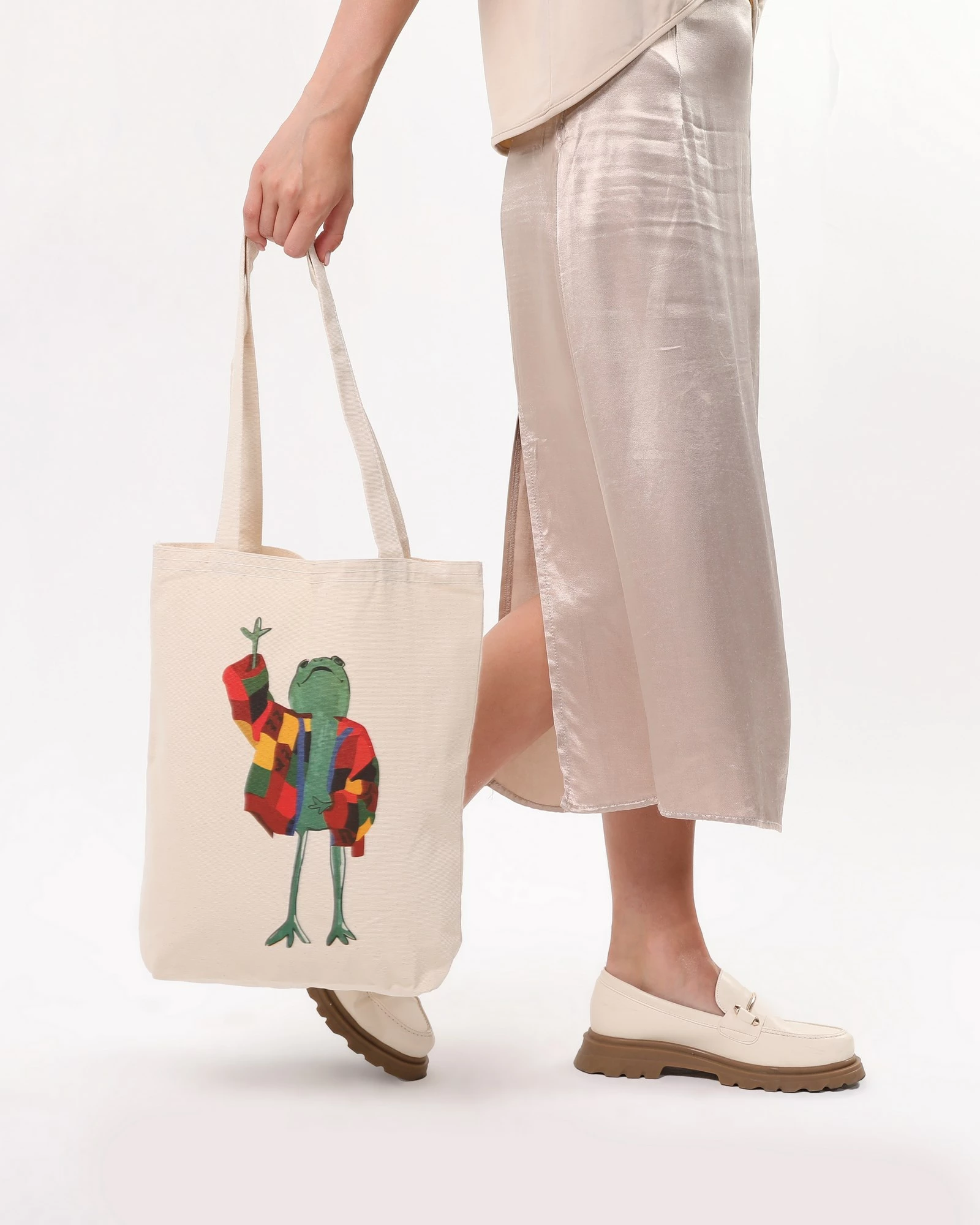 Tote bag Zoozie Bags, krem, 35x40x8cm, model me bretkosë