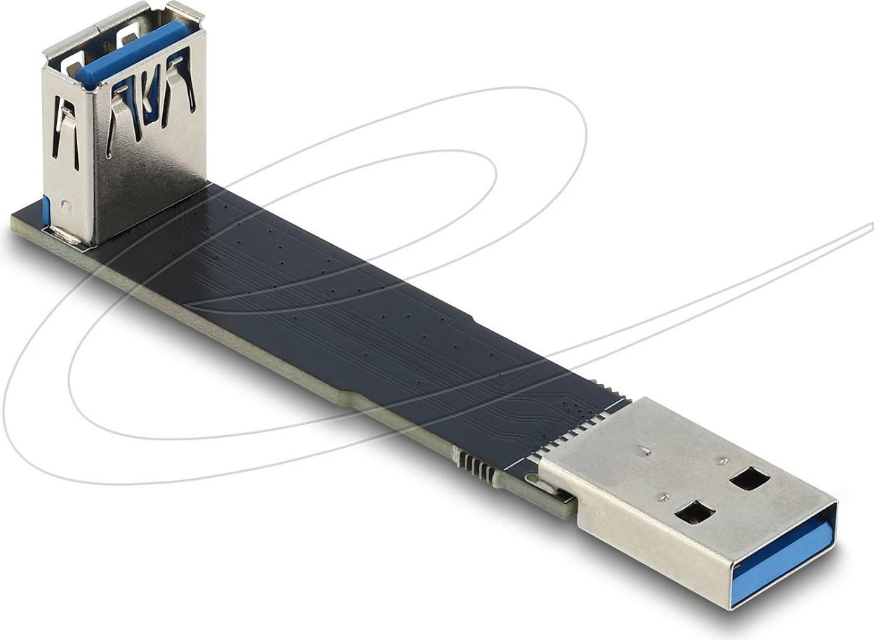 Adapter USB DeLOCK USB-A, 10 Gbps, 90° i kënduar, i zi