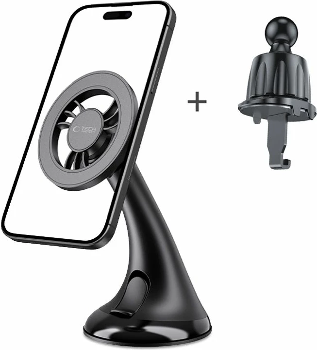 Mbajtës magnetik për celular Tech-Protect N56, me MagSafe, për veturë, i zi