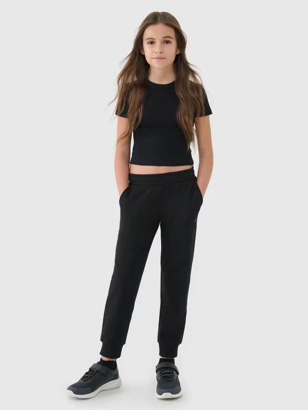 Pantallona sportive për fëmijë 4F, të zeza