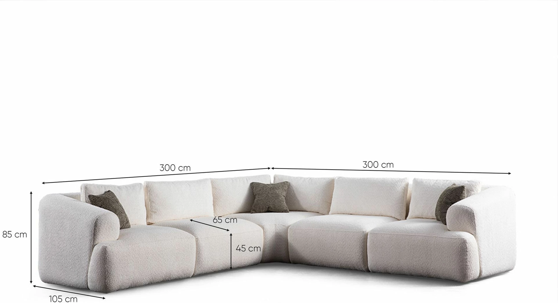 Këndare Sofia, e bardhë, Atelier del Sofa (L1 + O1 + C + O1 + 1R)