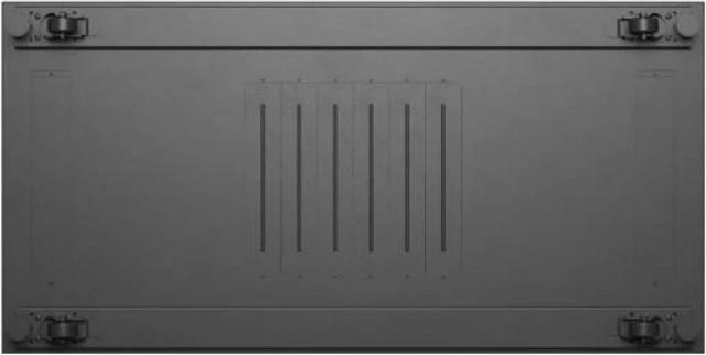 Kabinet rack dysheme 19", Lanberg FF01-6222-12B, 22U, 600x1200 mm, derë xhami, ngarkesë 800 kg, IP20, Flat Pack, e zezë