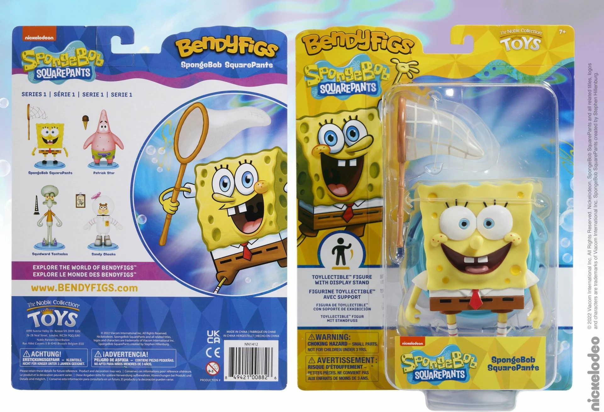 Figurinë e përkulshme NOBLE COLLECTION Bendyfigs Nickelodeon SpongeBob SquarePants 13 cm, me rrjetë