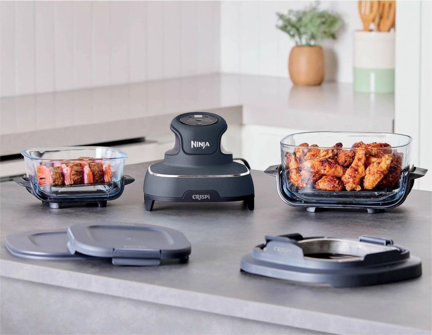 Fryer pa yndyrë Ninja Crispi FN101EU, 3.8L, touchscreen, gri