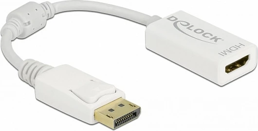 Adapter DeLOCK DisplayPort 1.1 në HDMI, 0.15 m, pasiv, 1920x1200, i bardhë