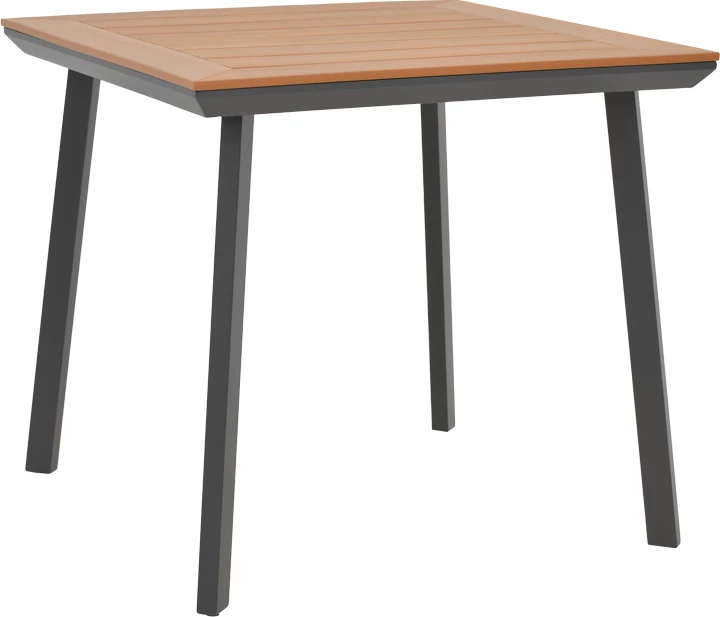 Tavolinë me karrige Synergy-Vitality set prej 3 copash alumini dhe kompensatë ngjyrë natyrale 80x80x74cm