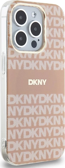 Mbështjellës DKNY IML Mono & Stripe MagSafe për iPhone 14 Pro Max, Rozë