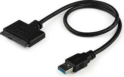 Kabllo adapter SATA n'USB StarTech USB3S2SAT3CB, USB 3.0, SATA III 6Gbps, 0.5 m, e zezë