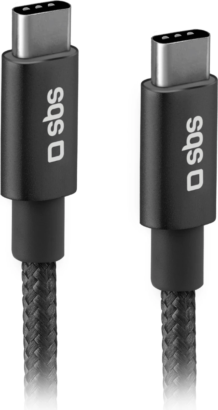 Kabllo USB-C në USB-C SBS TECABLETCC20BK, 1.5m, 25W, Gri