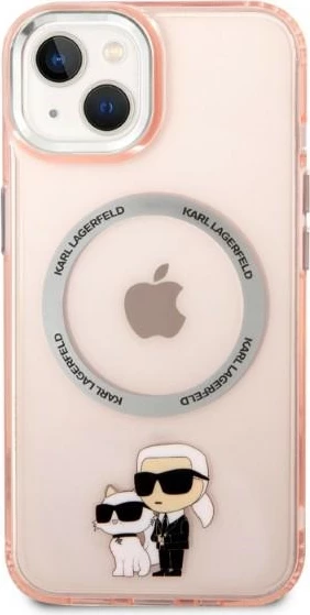 Mbështjellës Karl Lagerfeld KLHMP14SHNKCIP për iPhone 14 6.1", MagSafe, Rozë