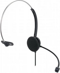 Kufje MANHATTAN Mono USB-A, On-Ear, me mikrofon, me kabllo, të zeza