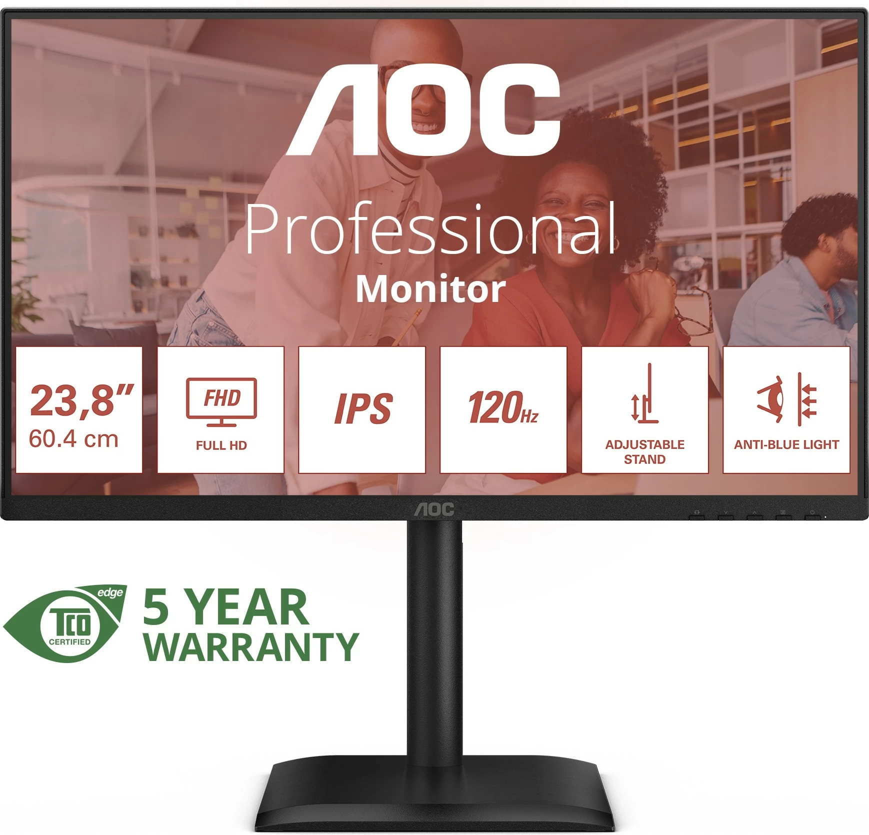 Monitor AOC 24E4U, 23.8", IPS, Full HD, 120Hz, USB Hub, i zi