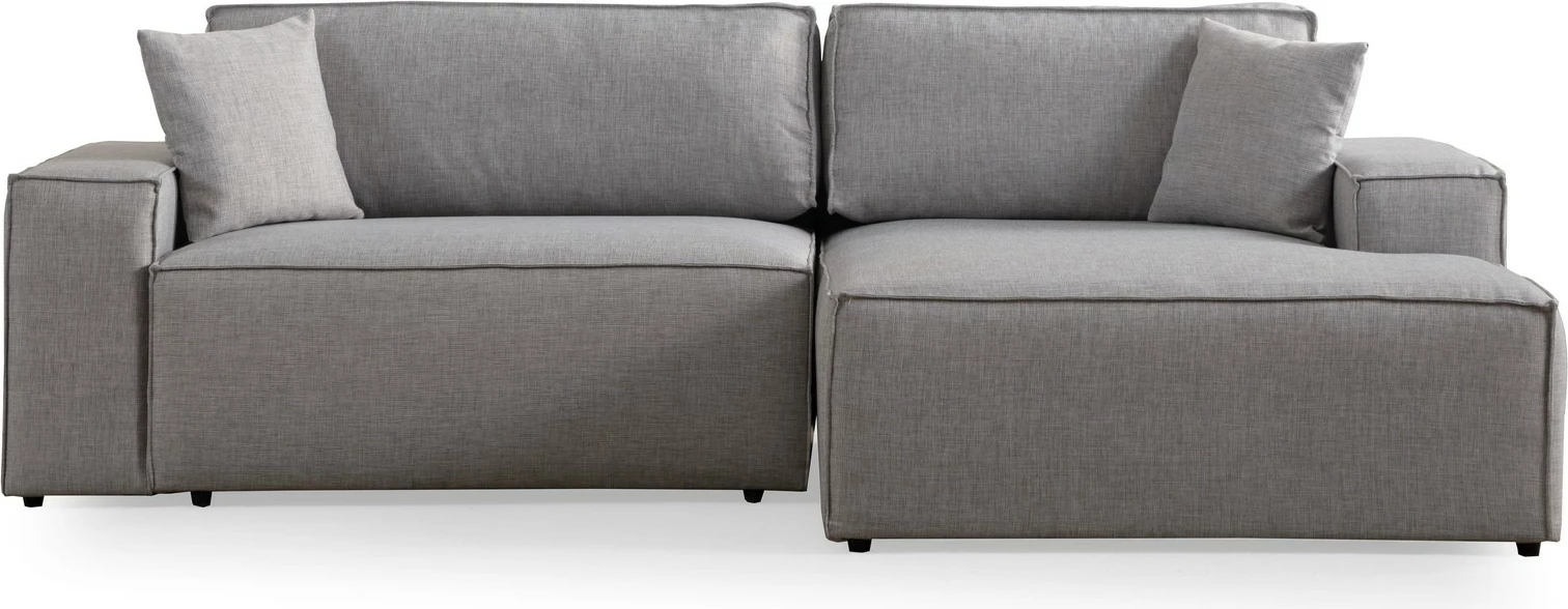 Kënd-sofë krevate Atelier del Sofa, Pırlo kënd i djathtë, gri e çelët