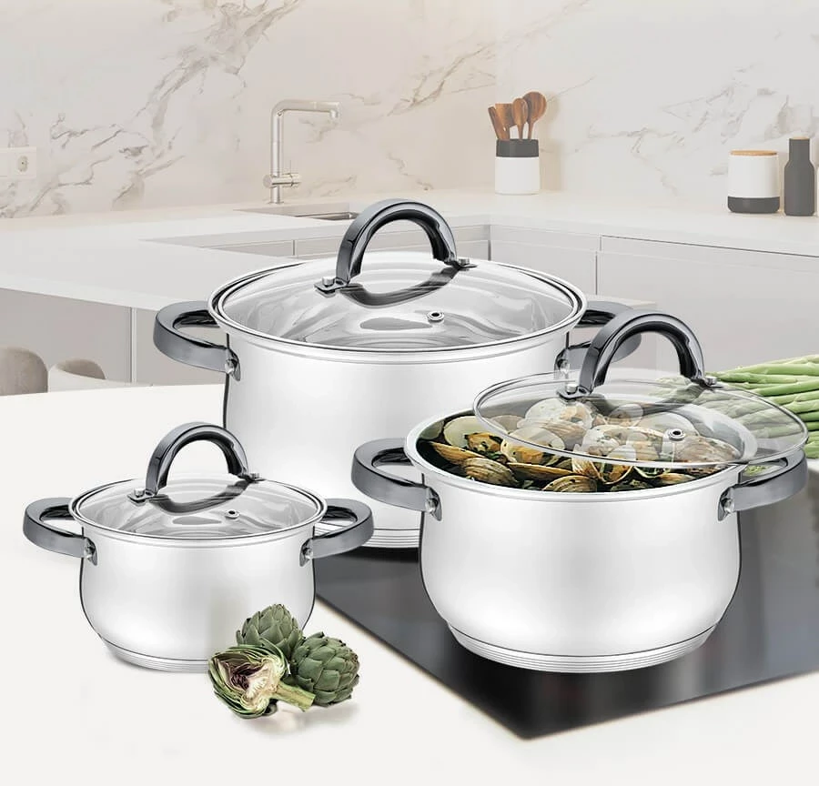 Set tenxheresh Maestro MR-3522-6M, 6 pjesë, çelik inoks, kapak xhami, argjendtë
