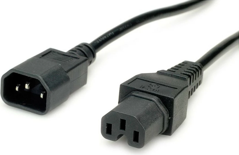 Kabllo rryme VALUE 19.99.1123, IEC C14 në C15, 3 m, 10A/250V, e zezë