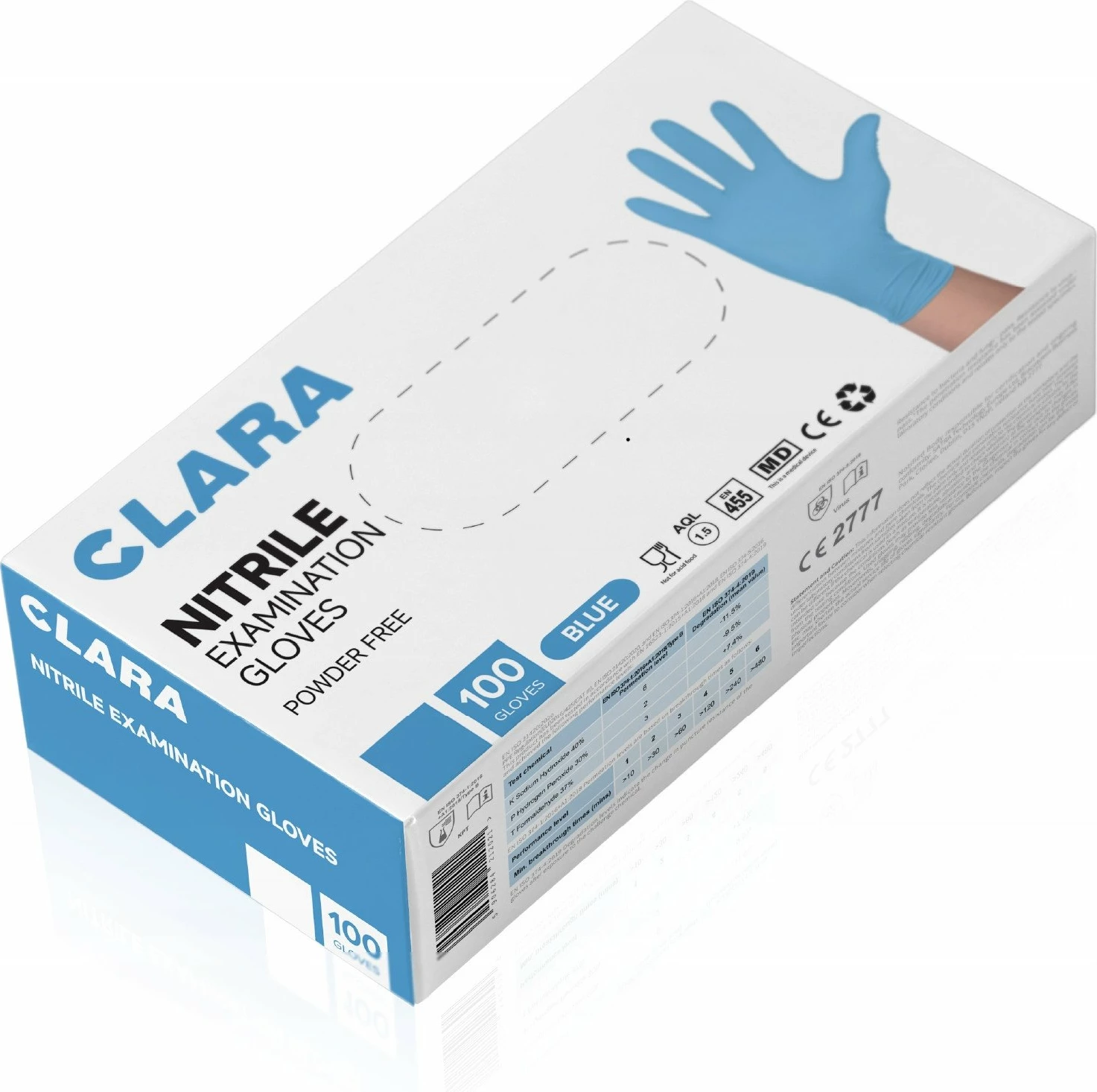 Doreza nitrili CLARA Regular Blue, XL, pa pudër, 100 copë, blu