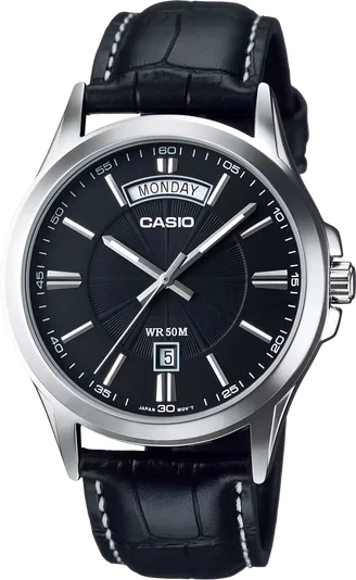 Orë dore Casio MTP-1381L-1AV, e argjendtë/zezë