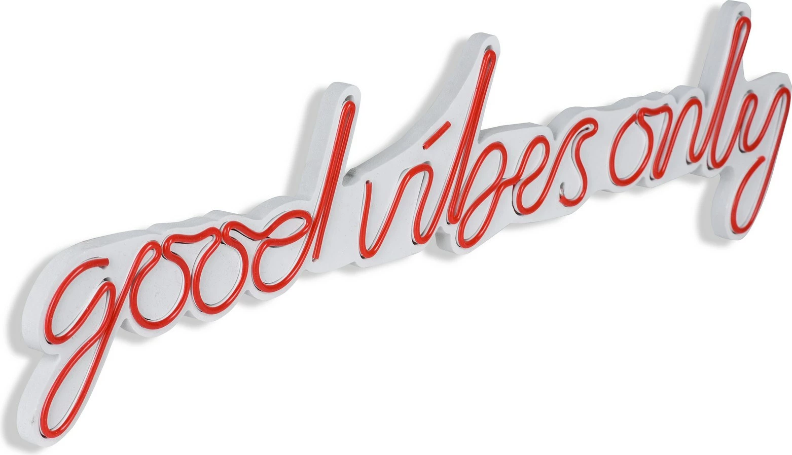 Dekorim plastik LED, Good Vibes Only, ngjyrë e kuqe