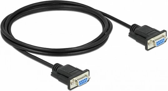 Kabllo seriale DeLOCK RS-232 D-Sub9 female-female, null modem, 2 m, e zezë