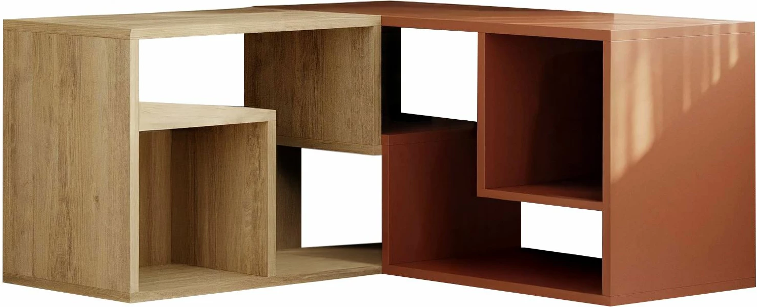 Komodë TV Skye Decor, ngjyrë Sapphire Oak dhe Cinnamon