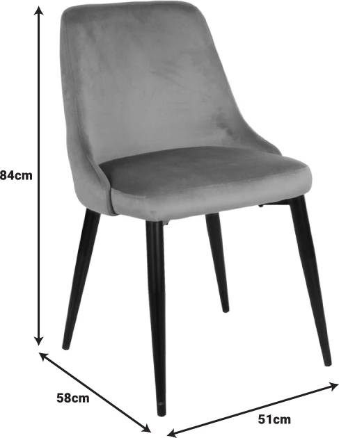 Karrige Zedna, kadife e verdhë, këmbë metalike të zeza, 51x58x84cm