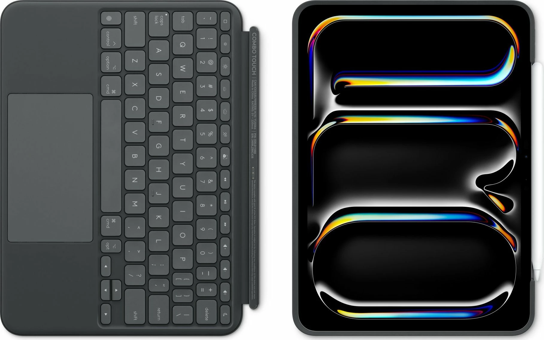 Tastierë me mbrojtëse Logitech Combo Touch për iPad Pro 13 M4, me ndriçim dhe trackpad Multi-Touch, 920-012669, e zezë