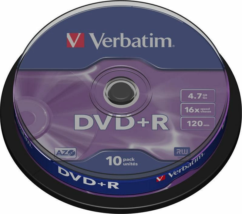 Disk DVD+R Verbatim 43498 4.7 GB 16x, 10 copë