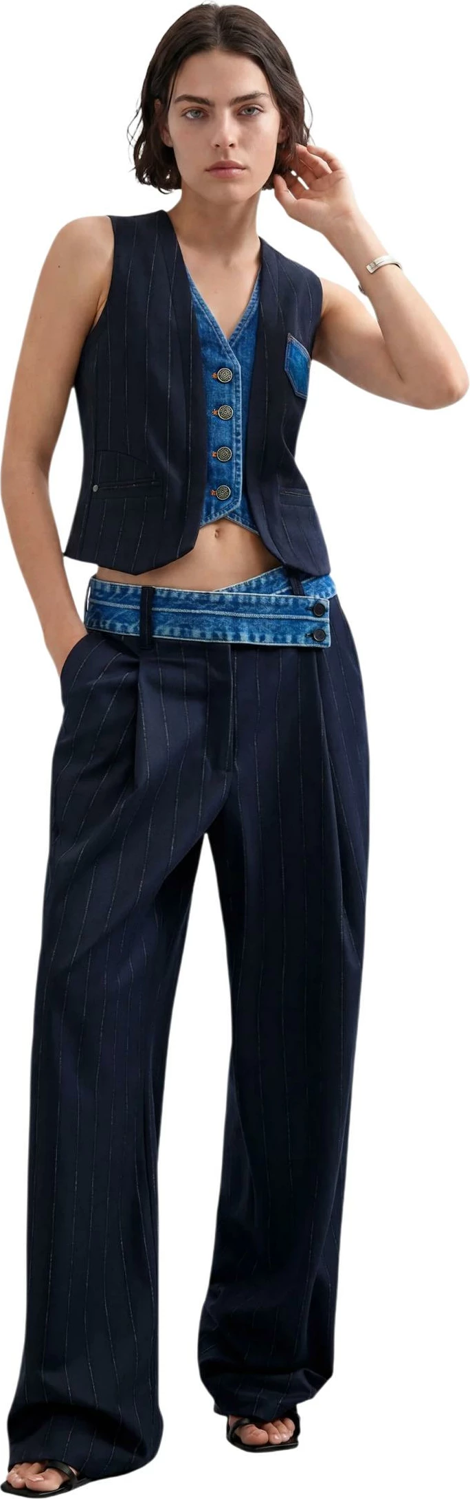 Pantallona për femra Desigual PANT_LAILA 26WWPW05, të kaltërta [Madhësia: S]