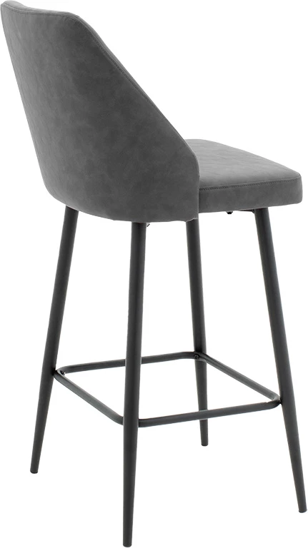 Karrige për bar Inflame, lëkurë PU antracit, metal i zi