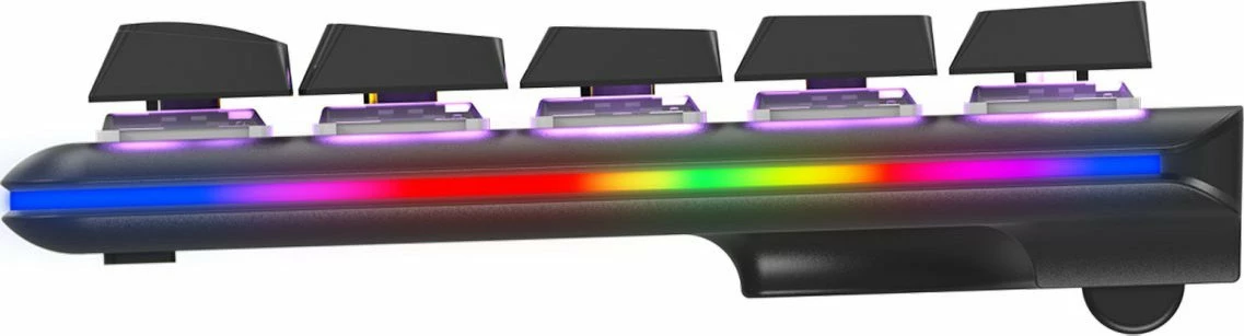 Tastierë gaming mekanike Rampage REBEL 65% (68 taste), low profile, Red switch, RGB, USB-C, e zezë